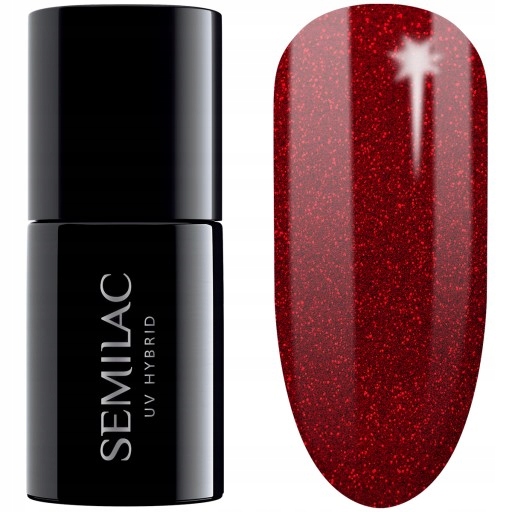 SEMILAC LAKIER HYBRYDOWY 347 PRETTY RED GLITTER