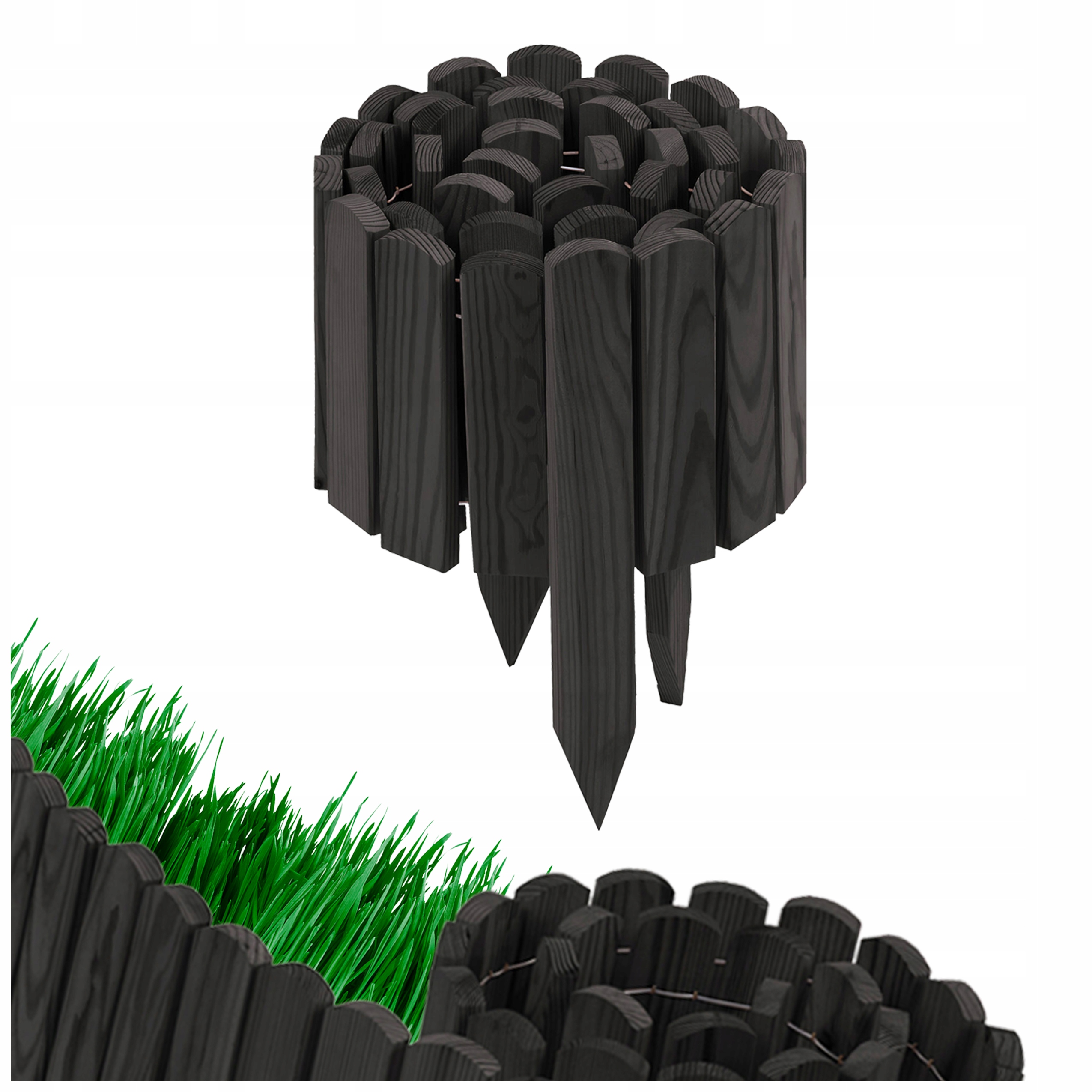 Zahradní plot Trávníkový Lem Zahradní Palisáda Dřevěná 40 x 200 cm