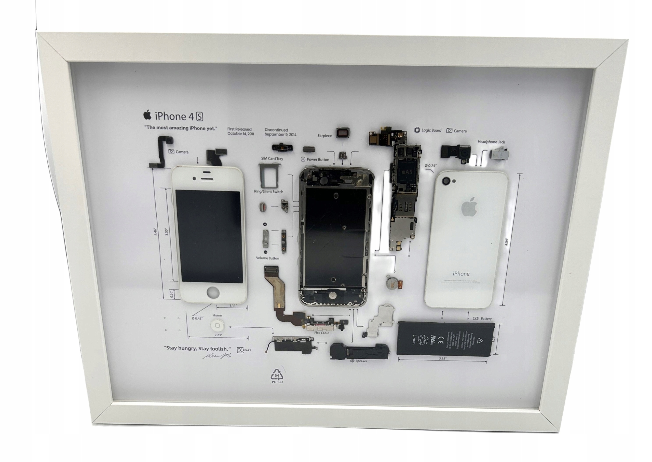 Unikátny Zberateľský Rámček Apple Pre Iphone 4S A1387, Originálne Diely