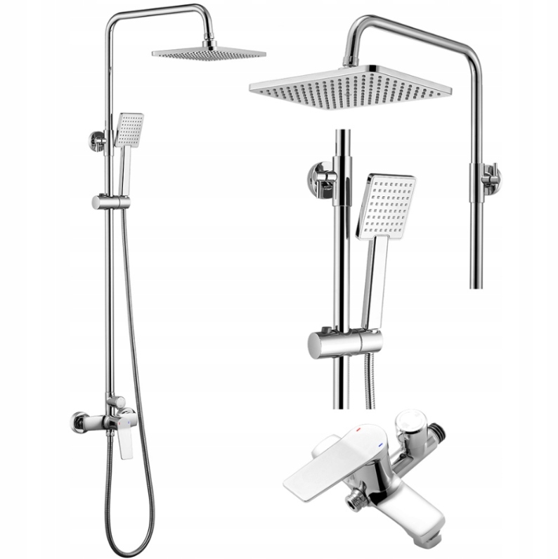 Nástenný Sprchový Set Tepe S Dažďovou Sprchou, Nastaviteľná Výška