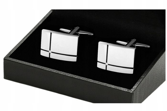 

Modne Spinki do Mankietów Koszul + Pudełko D56