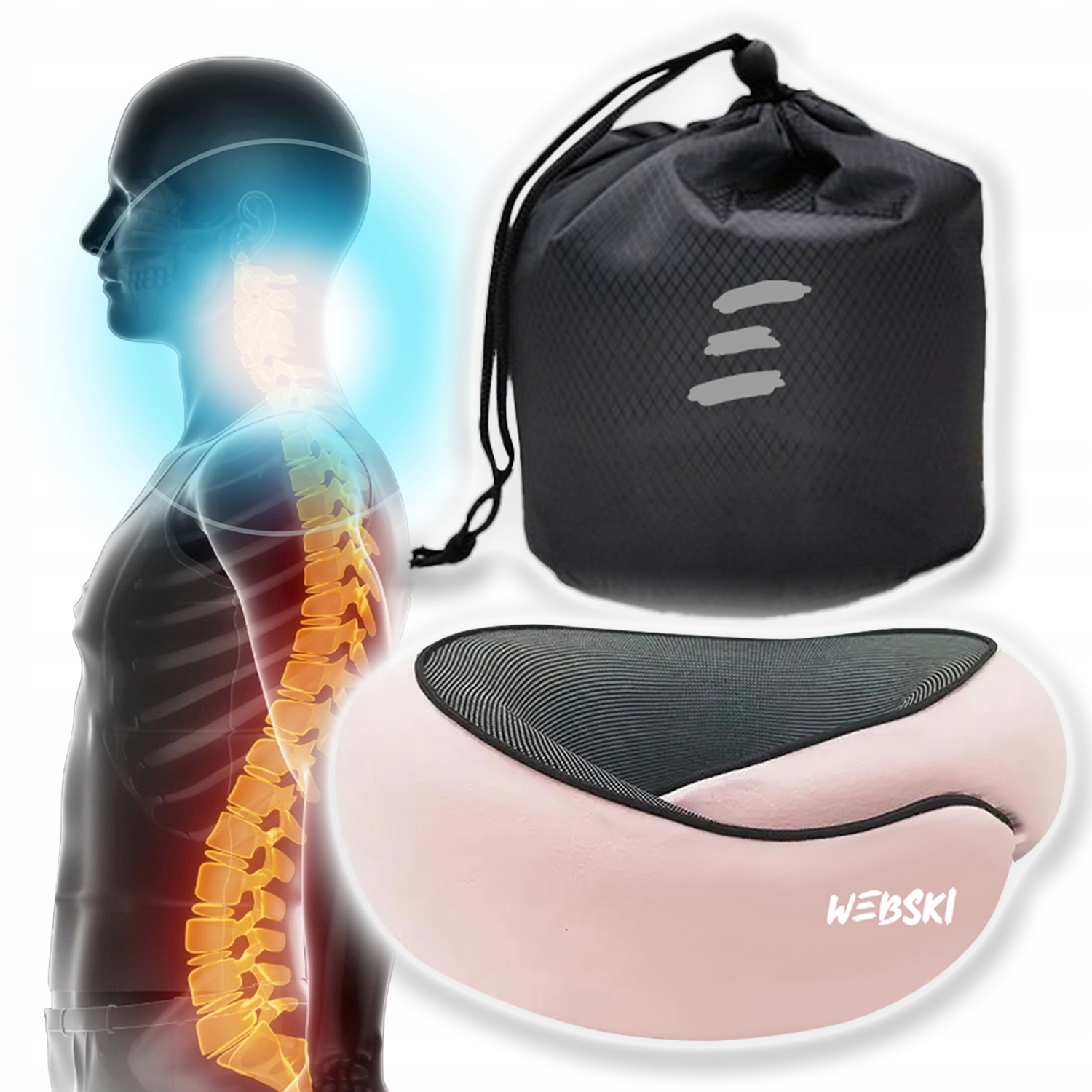 Polštář Cestovní Polštář Polštářek Okolo Krku Na Hlavu, Paměťová Pěna