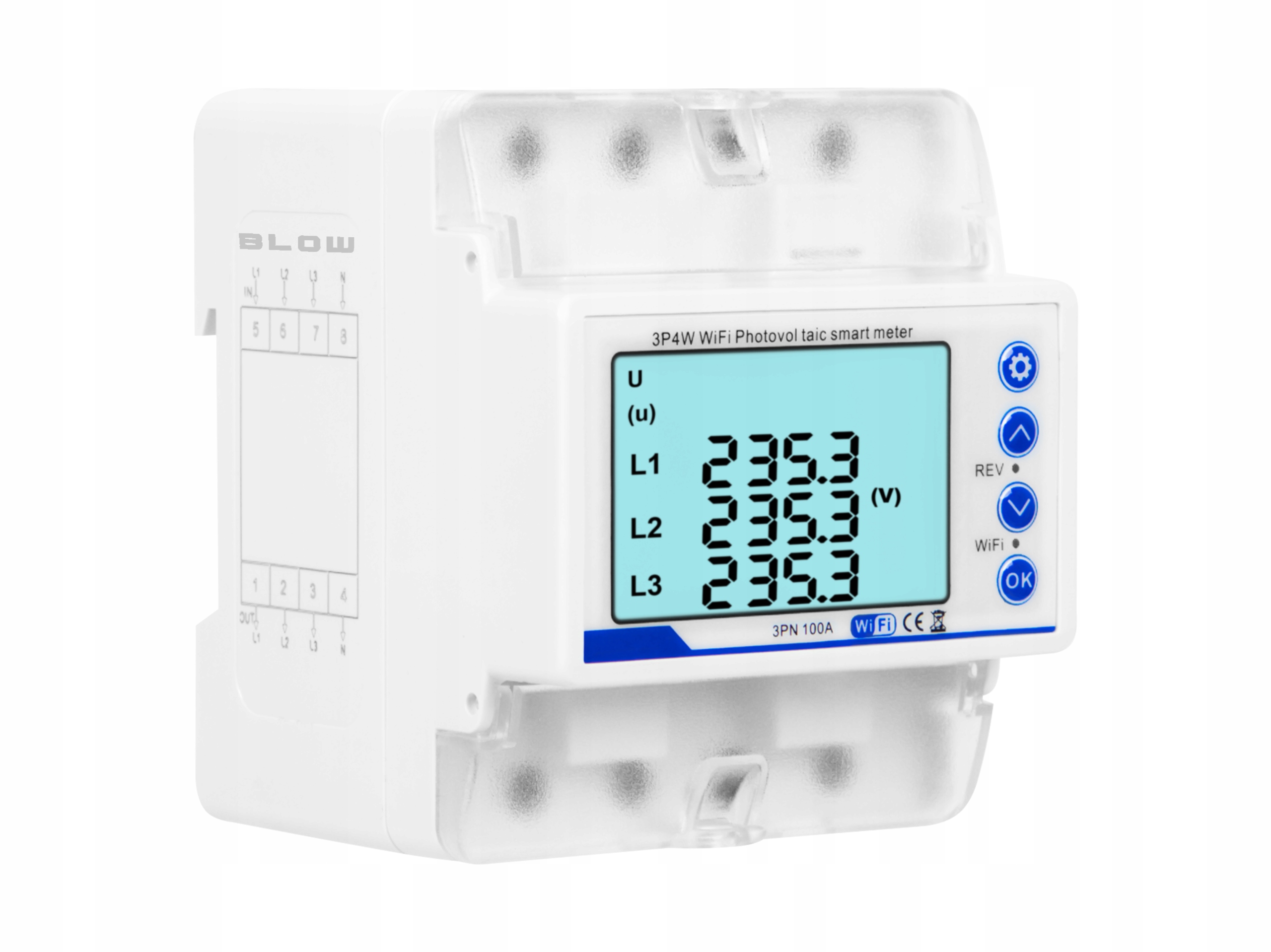 Inteligentný Merač 3 Fázy Wifi Tuya Prúdová Lišta 2 Smerové Pv 400V 100A
