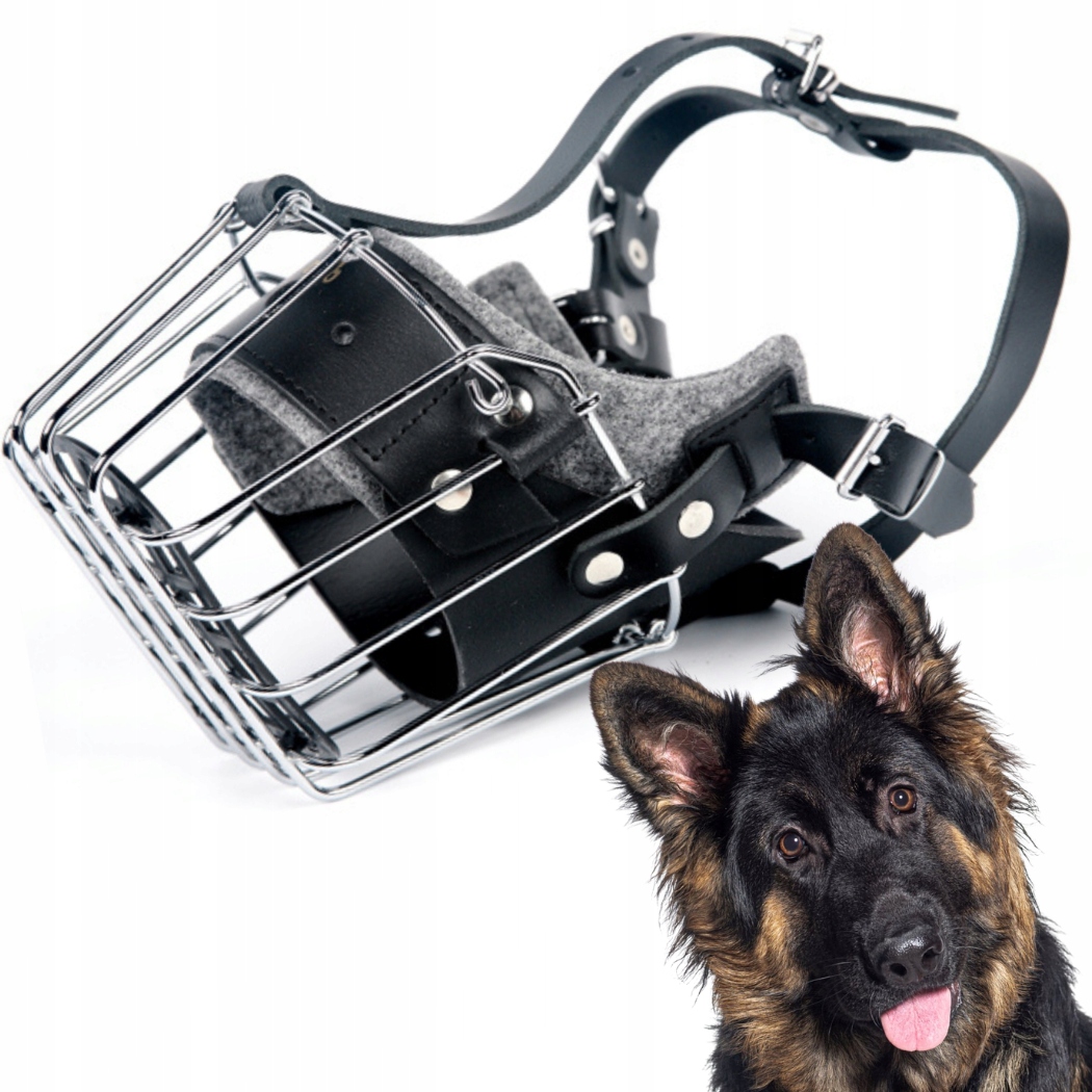 Levně Náhubek pro psa, kovový, vyztužený, obvod 30 cm, Německý Ovčák, Pes 14014