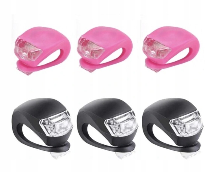 6 x Lampki rowerowe Led zestaw świateł do roweru wózka silikonowe światła