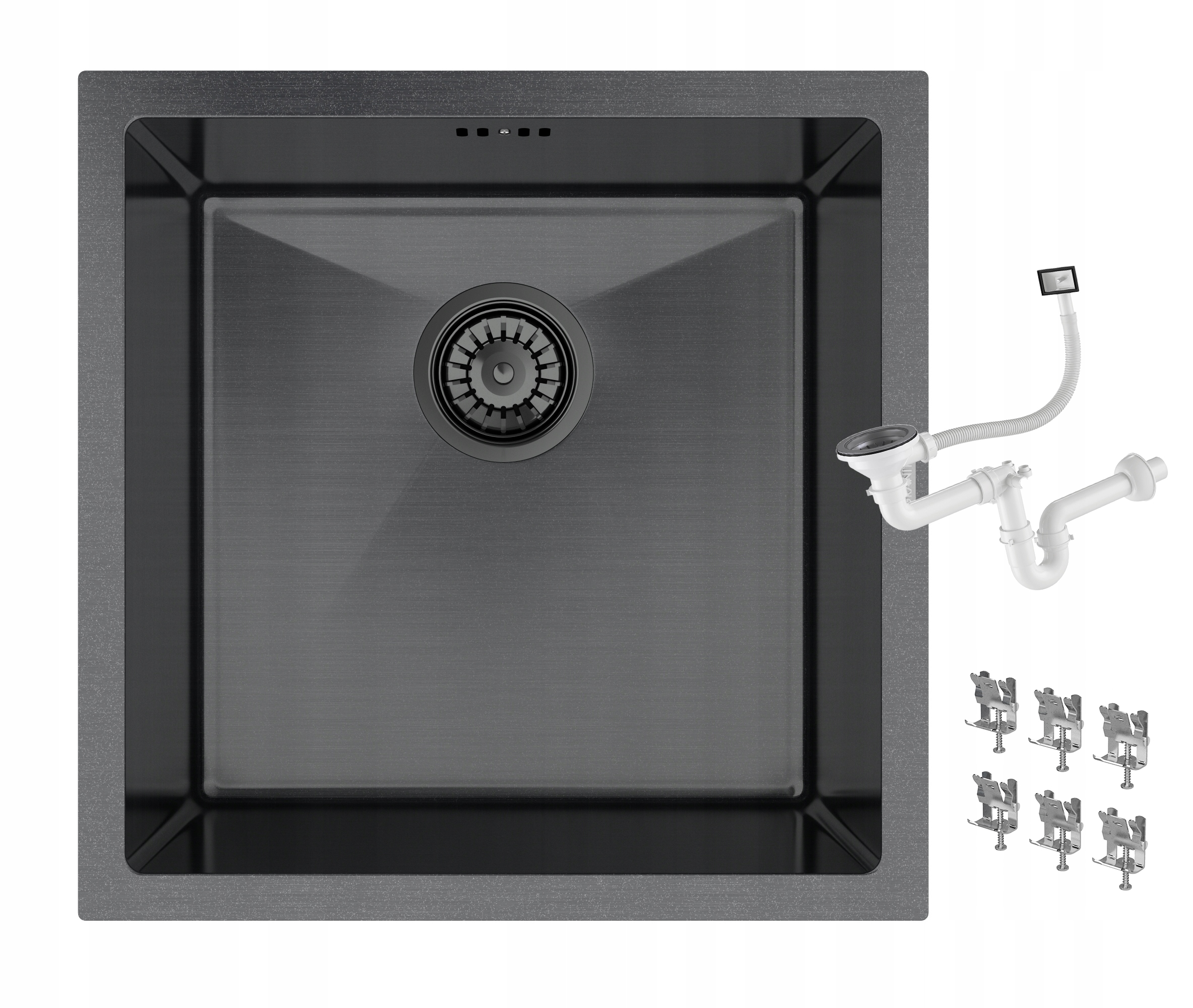 Čierny Podkomorový Jednokomorový Kuchynský Závesný Drez Z Ocele, BARI44