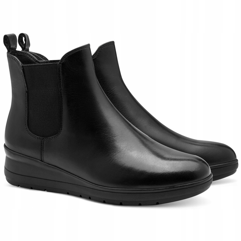 Dámské kotníkové boty kožené boty Jana 8-25720-45 001 Black černé, teplé, Kůže Vel. 37