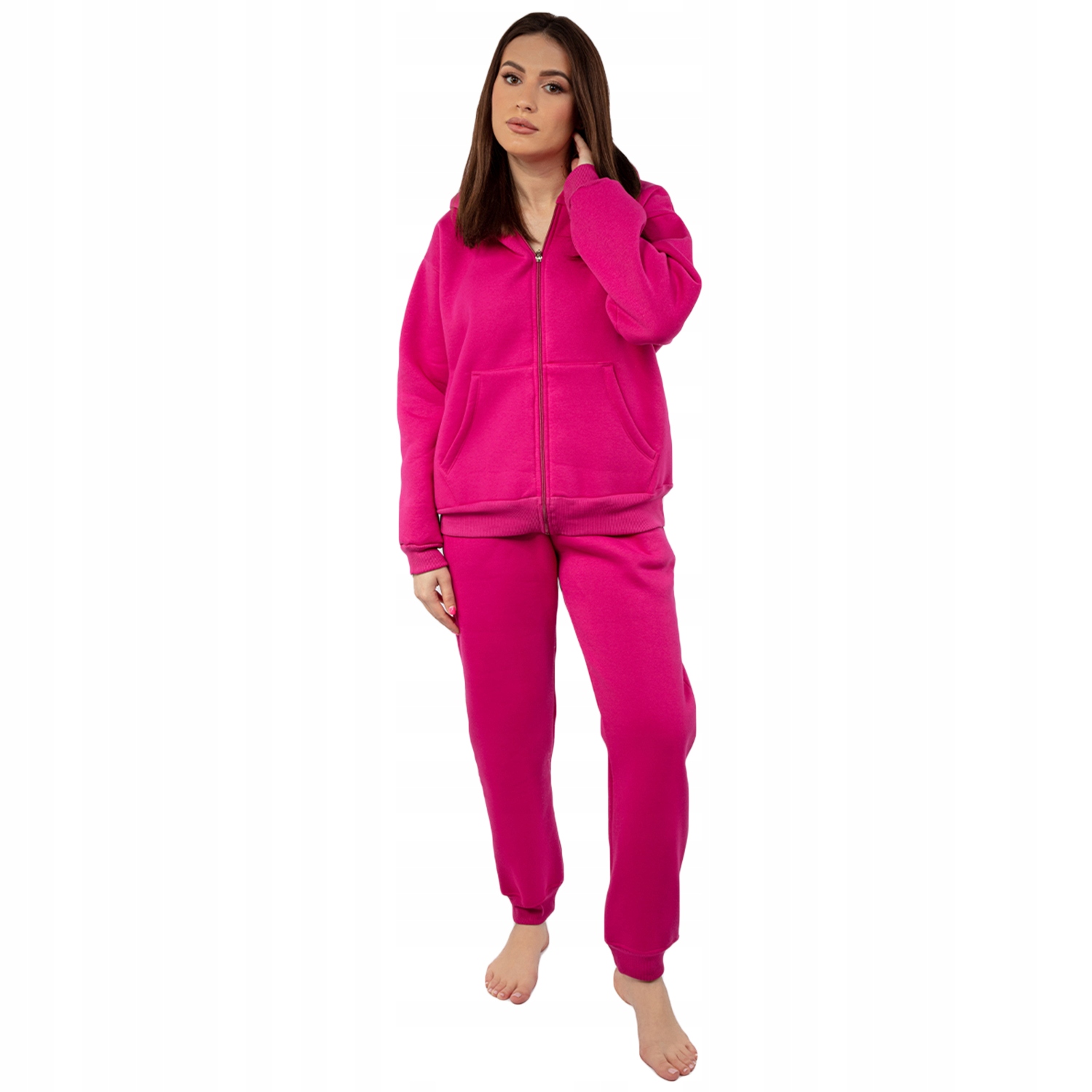 Dkaren DK-K-B1 fuchsiová bavlna růžová souprava Dresy mikina kalhoty 2XL