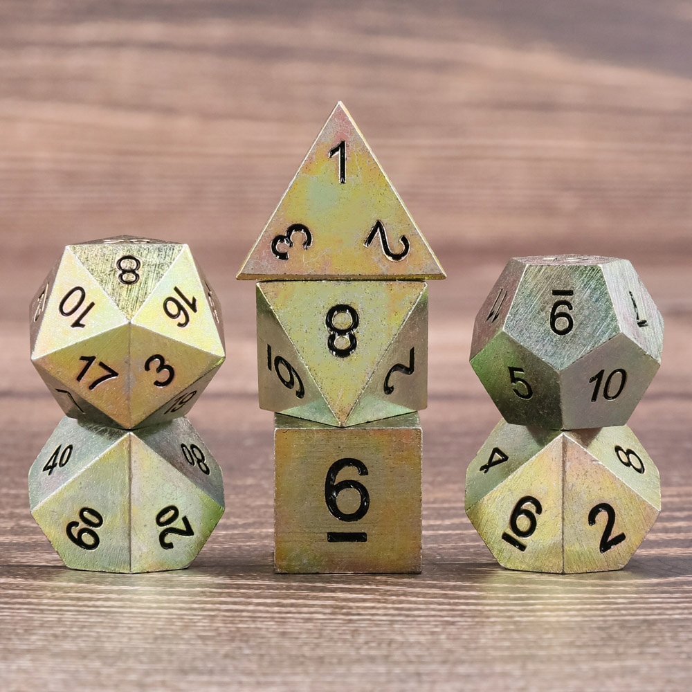 KRÓLEWSKI MIECZ ZESTAW 7 METALOWYCH KOŚCI RPG