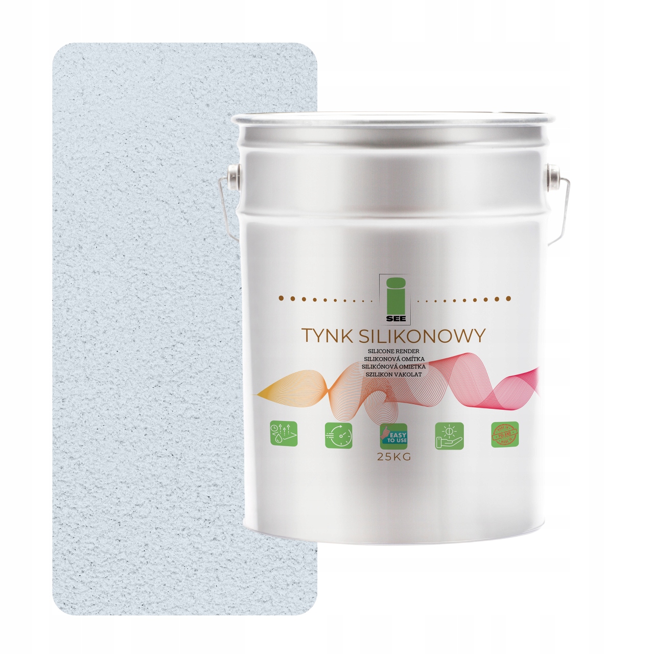 Silikonová Fasádní Omítka Bílá Lehce Modrá 1.0 MM Premium 25 Kg