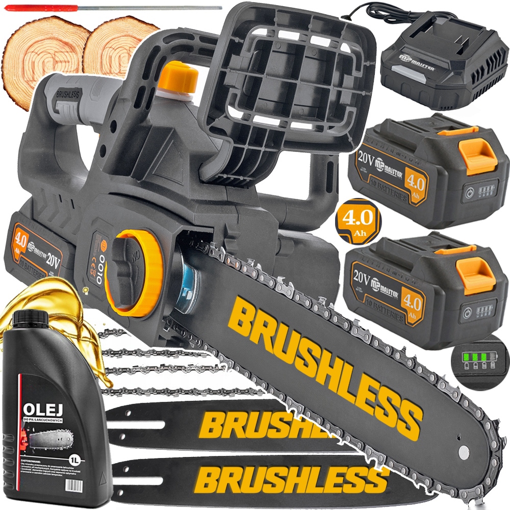Akumulatorowa Pilarka Piła łańcuchowa elektryczna 30CM 2x4Ah MP0010 Olej