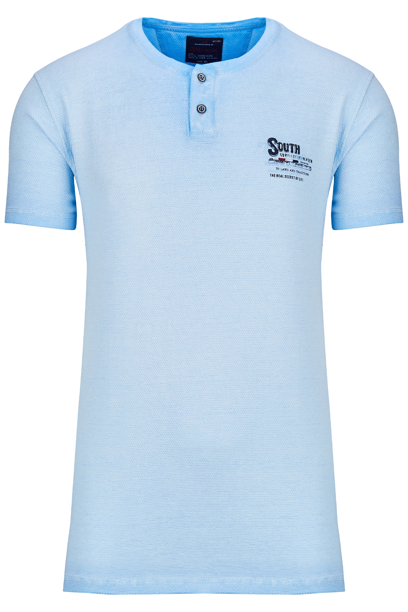 

Koszulka Męska T-shirt Guziczki Basic Błękitna XXL
