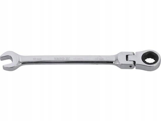 YT-1676 Klucz płasko-oczkowy z grzechotką i przegubem 10 mm