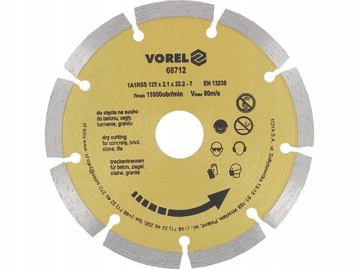 TARCZA DIAMENTOWA 125 MM SEGMENTOWA VOREL 08712 ...td002