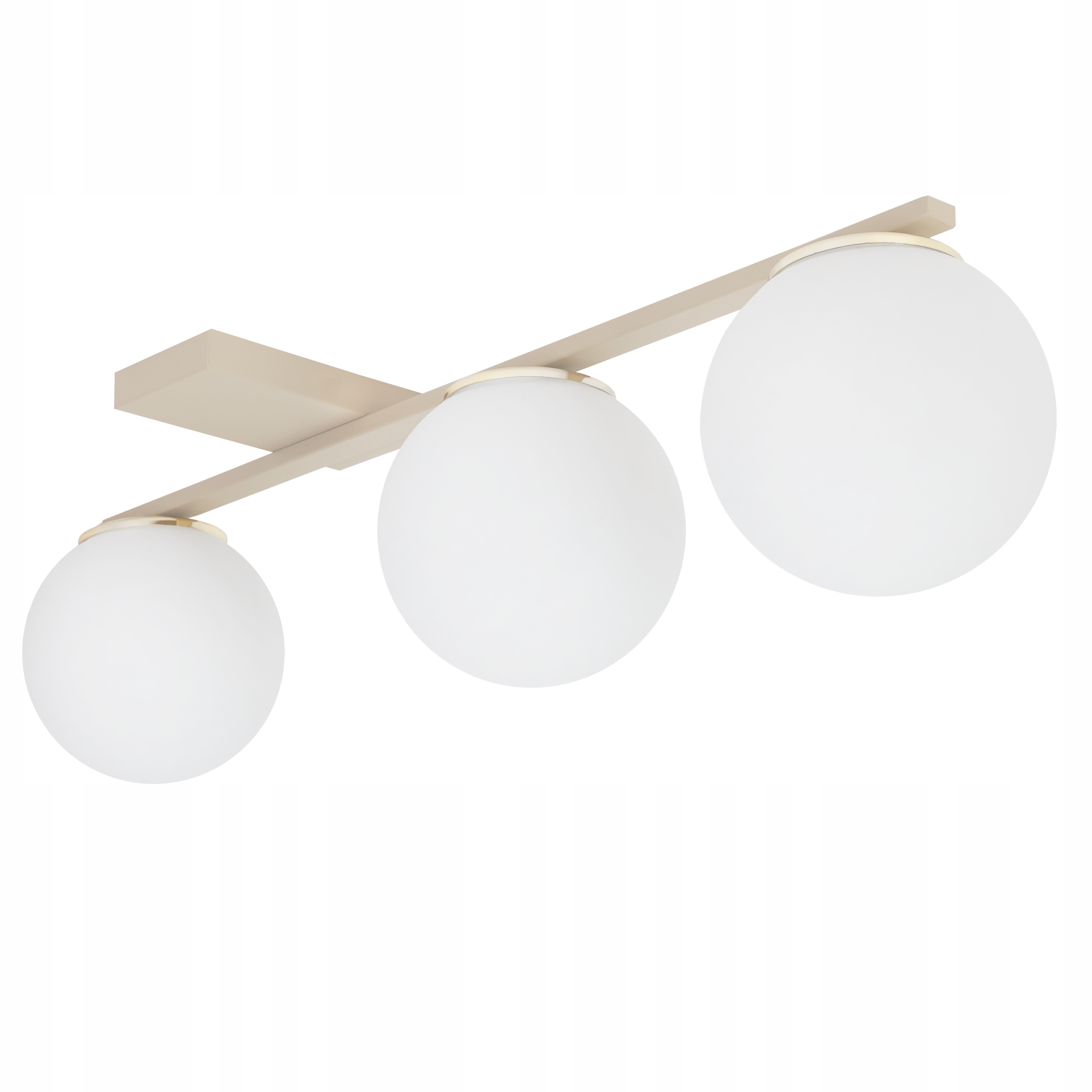 Závesná Stropná Lampa Béžová, Biele Sklenené Gule Do Obývacej Izby, Jedáleň 3XE14