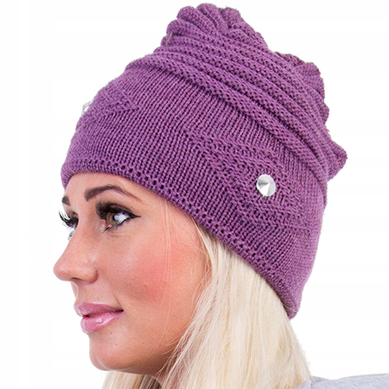 

C121 Zimowa Damska Czapka Beanie Fiolet