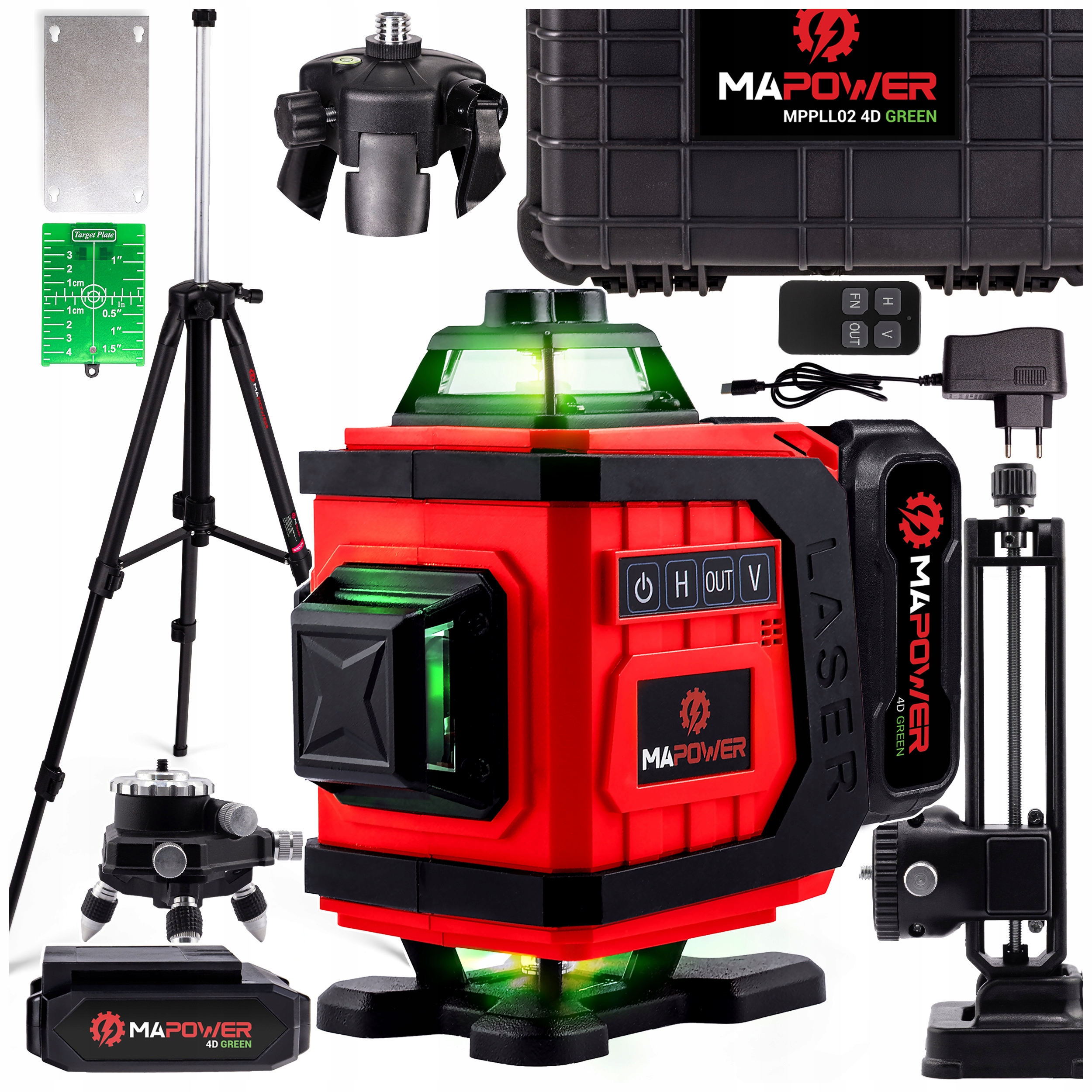 Laserová Vodováha Křížový Laser 360 Elektronický Kompenzátor Stativ