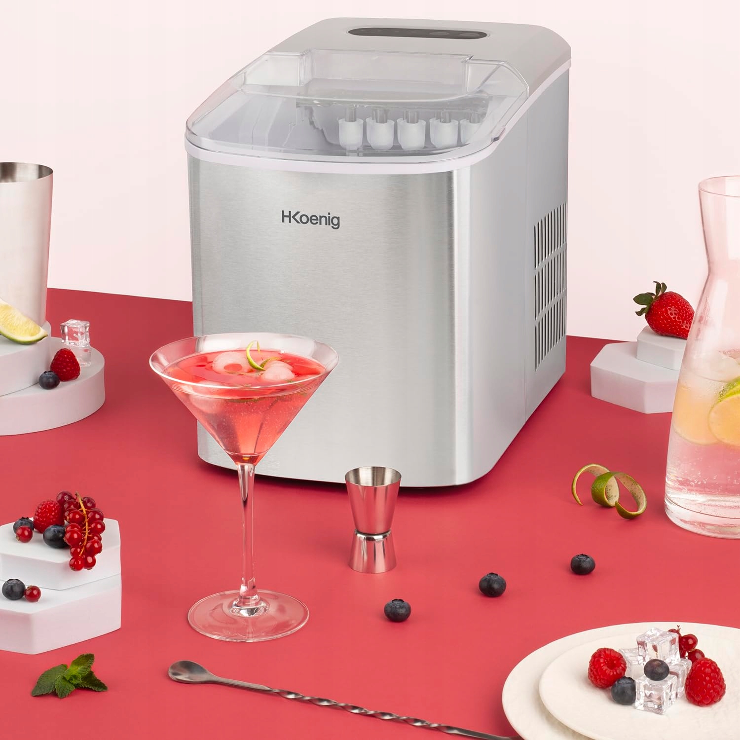 HKOENIG Maszyna Do Kostek Lodu 12kg Dziennie 2 Rozmiary 120W Srebrna — miniatura 6