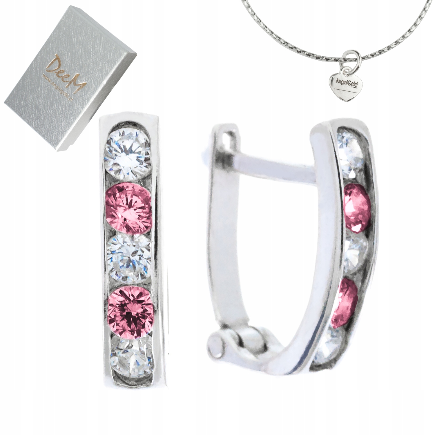 KOLCZYKI SREBRNE PASKI ZAPIĘCIA ANGIELSKIE PR.925