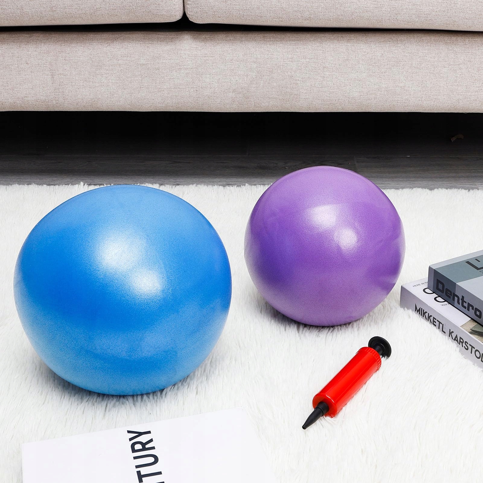 AUIDY_6TXD Zestaw 2 Piłek Gimnastycznych 25cm Do Jogi Pilates Fizjoterapii — miniatura 7