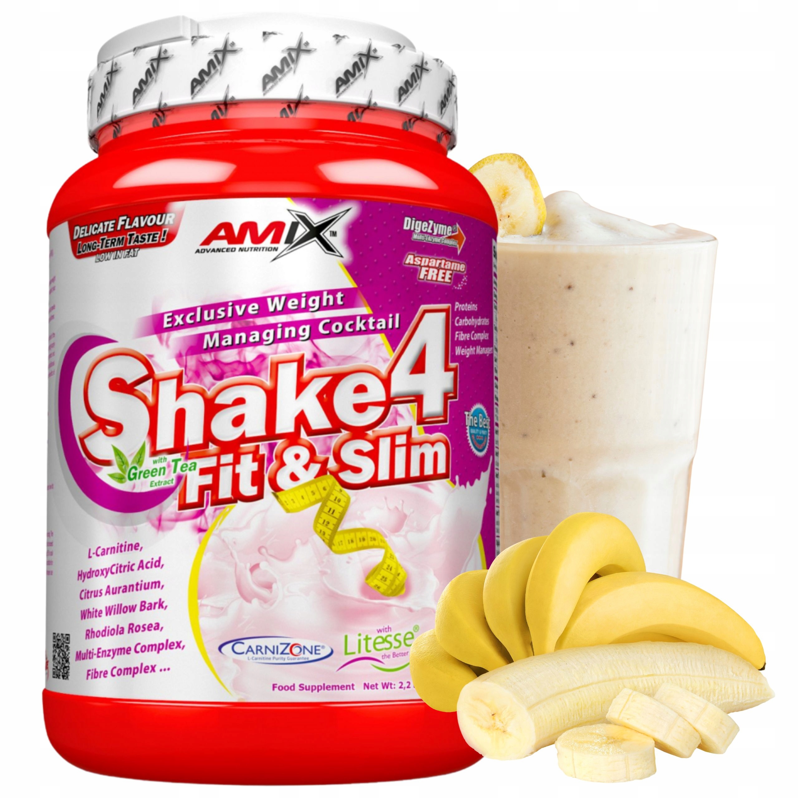 Náhradní jídlo Amix Shake 4 Banánový 1 kg Koktejl na hubnutí