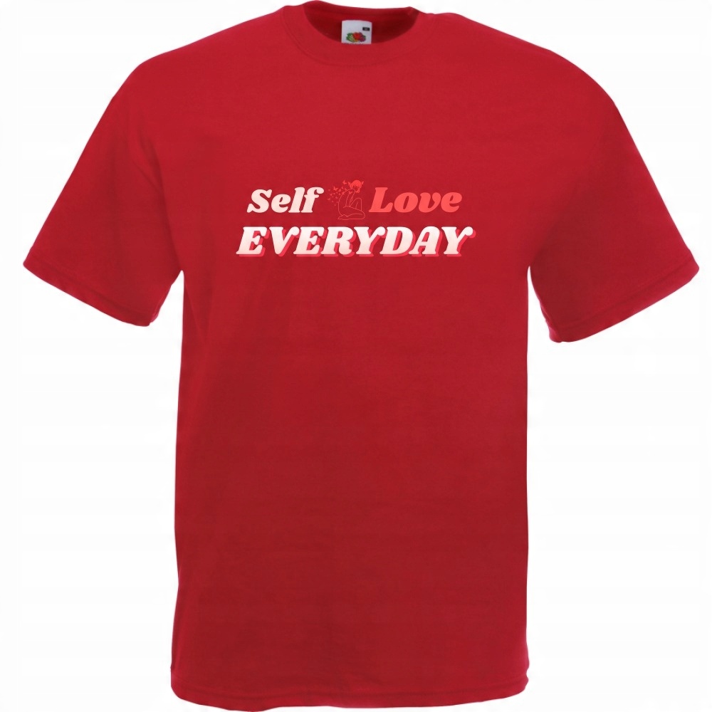 

Koszulka self love care everyday L ceglana czerwon