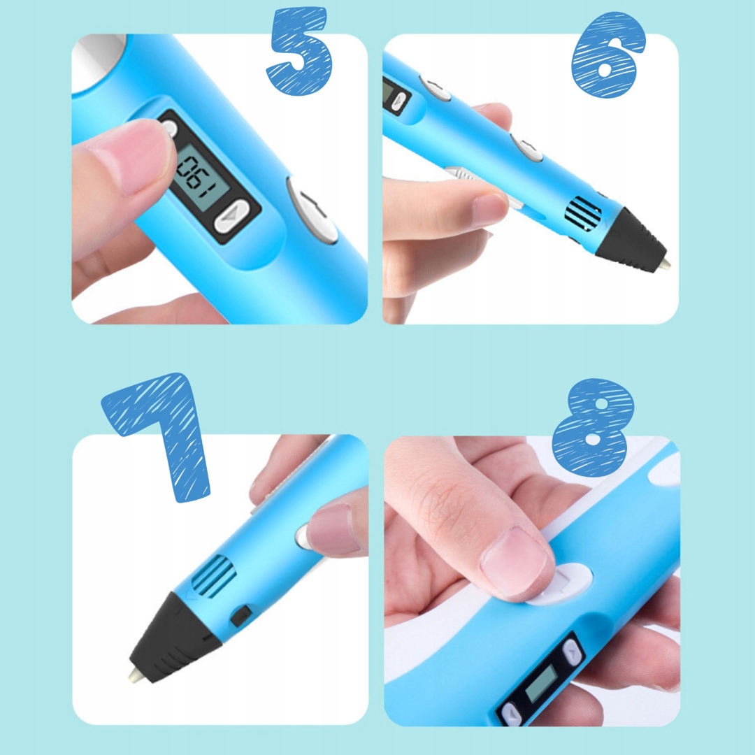 Długopis 3D dla Dzieci Wkłady Filament 209m Największy Zestaw Drukarka Pen Stan opakowania oryginalne