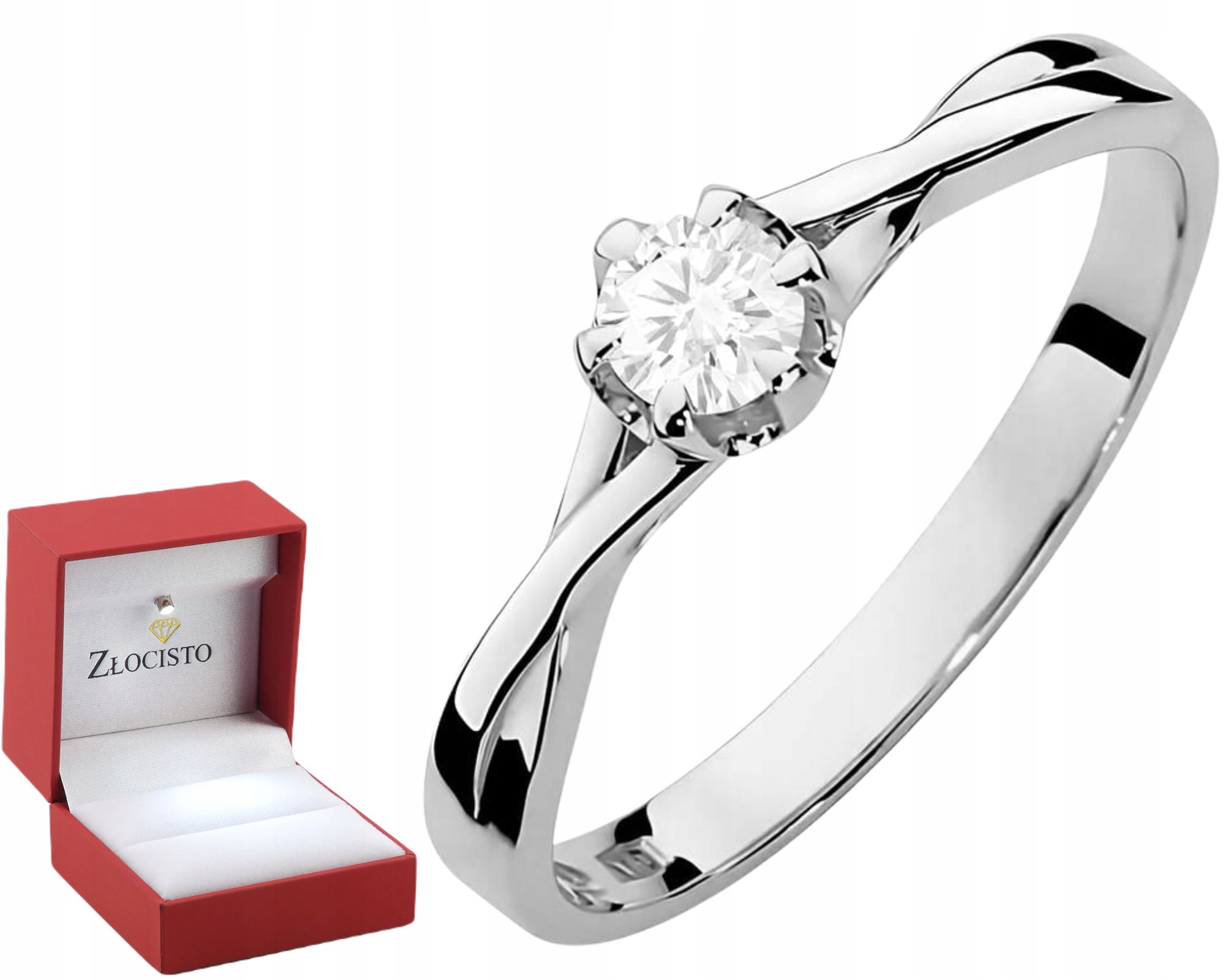 Bílý Zlatý Prstýnek S Laboratorním Briliantem, Klasické Zlato 585