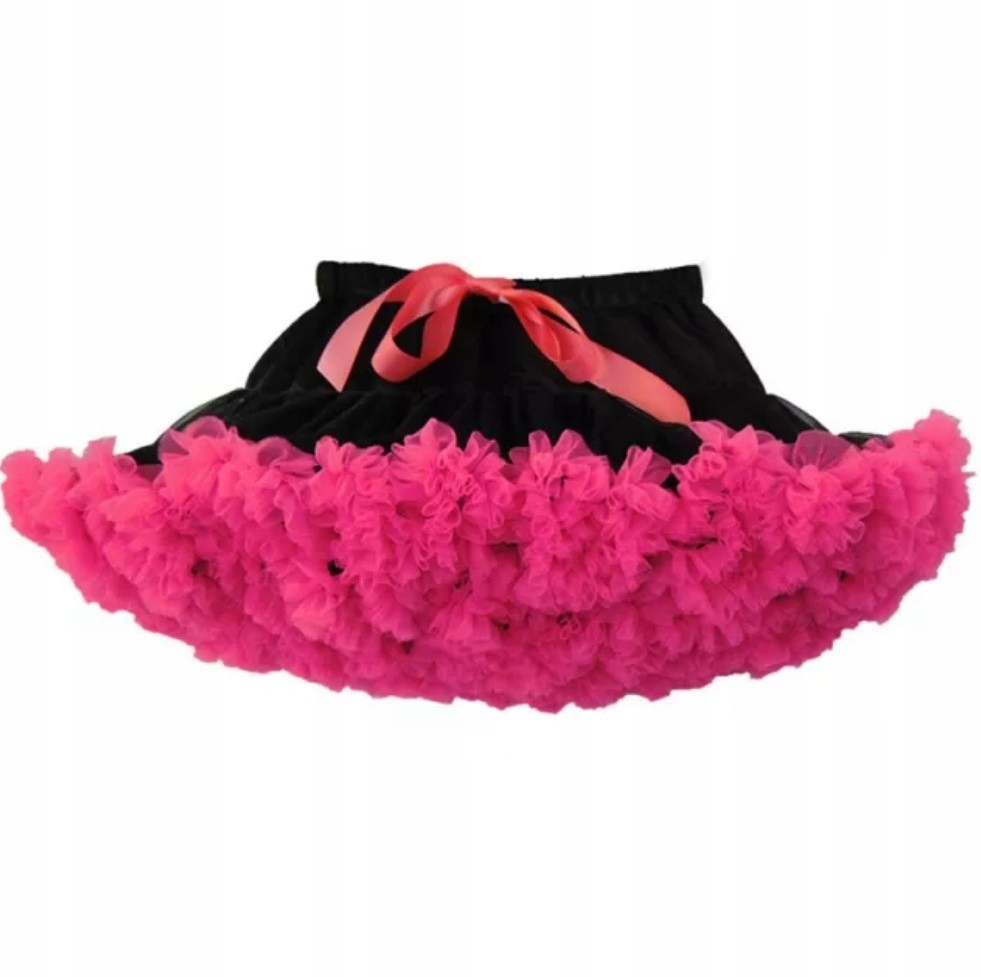 Tiulowa spódniczka 128 pettiskirt CZARNO - RÓŻOWA