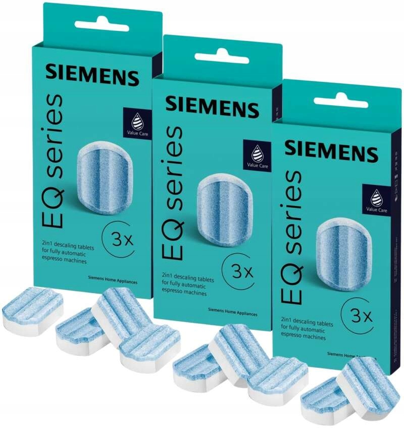 Фото - Профілактика побутової техніки Siemens Zestaw 3x Tabletki odkamieniające do ekspresów  TZ80002B 9 sztuk 