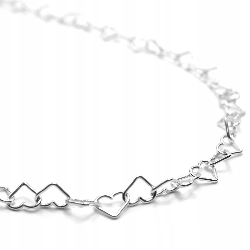 

Łańcuszek srebrny w serduszka