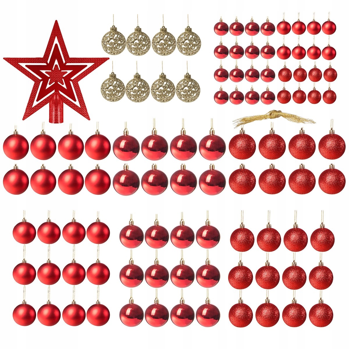 

Bombki Choinkowe 6/4/3cm 101SZT Duży Zestaw Święta