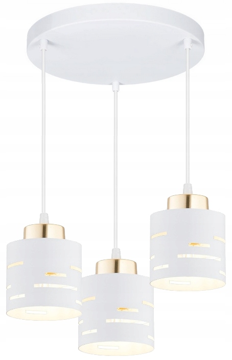 Lampa Wisząca Sufitowa Plafon Żyrandol Biało-złota Vox Led