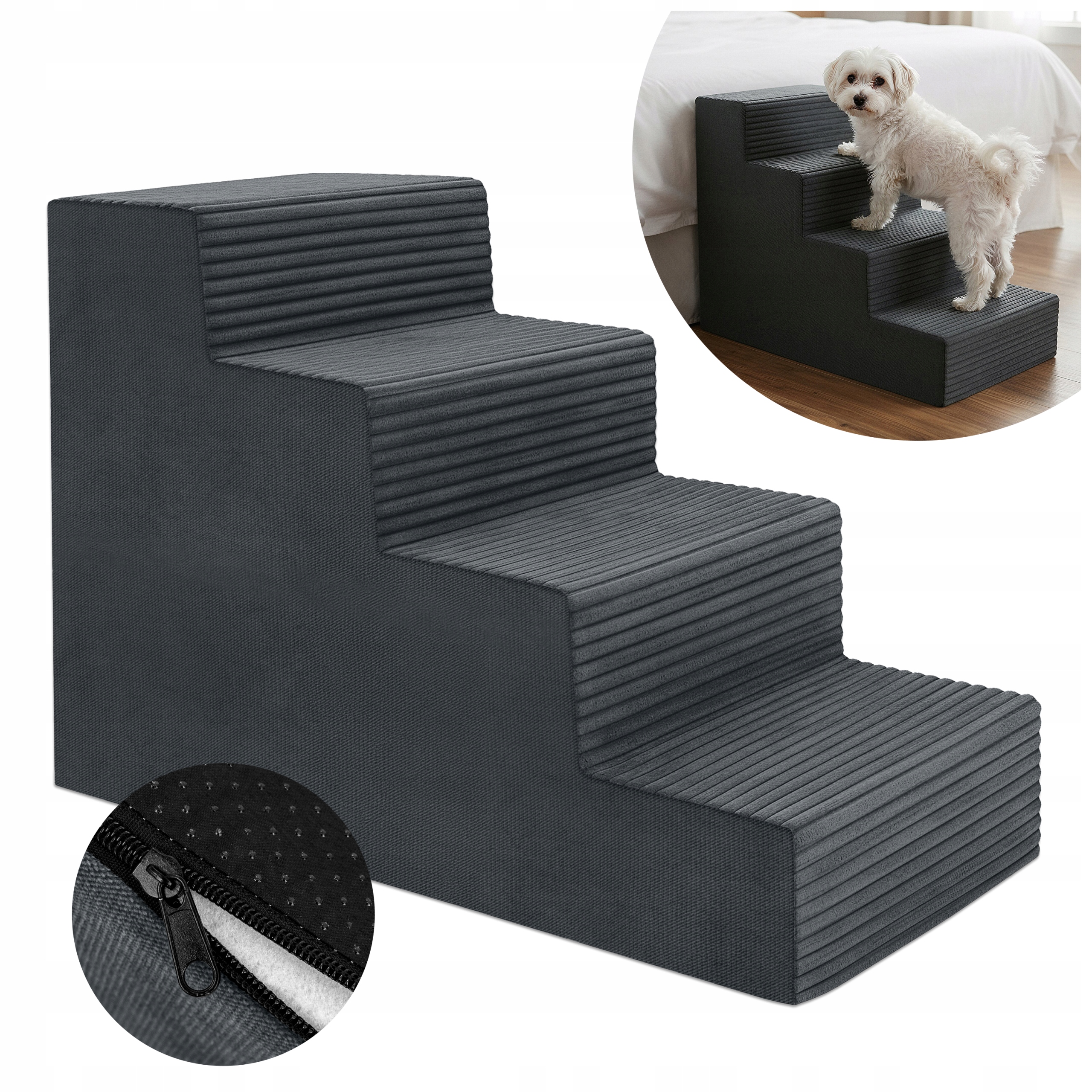 Levně Schodiště Pro Psa Rampa Plošina Stabilní 40 cm 4 Stupně