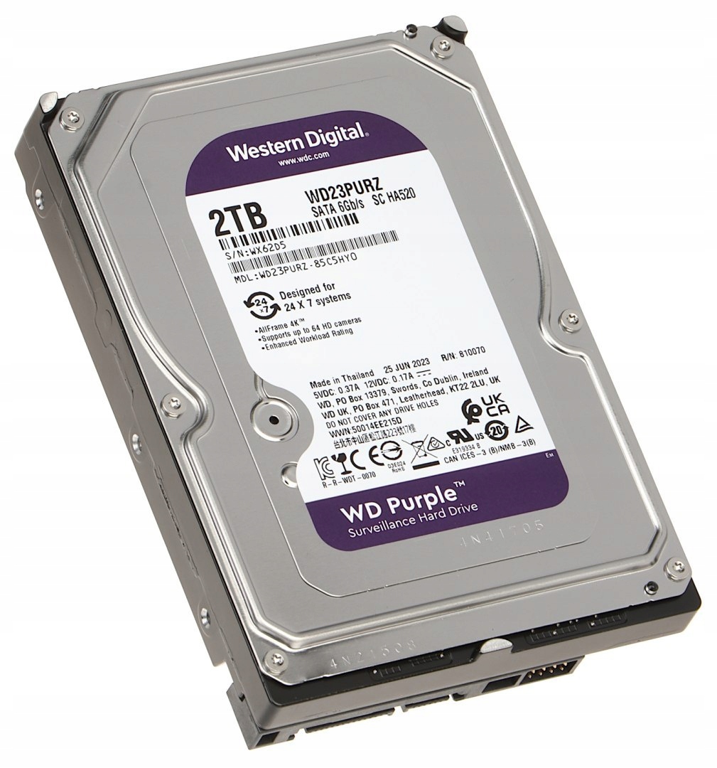 Disk Pre Rekordér HDD-WD23PURZ 2TB 24/7 Western Digitálny