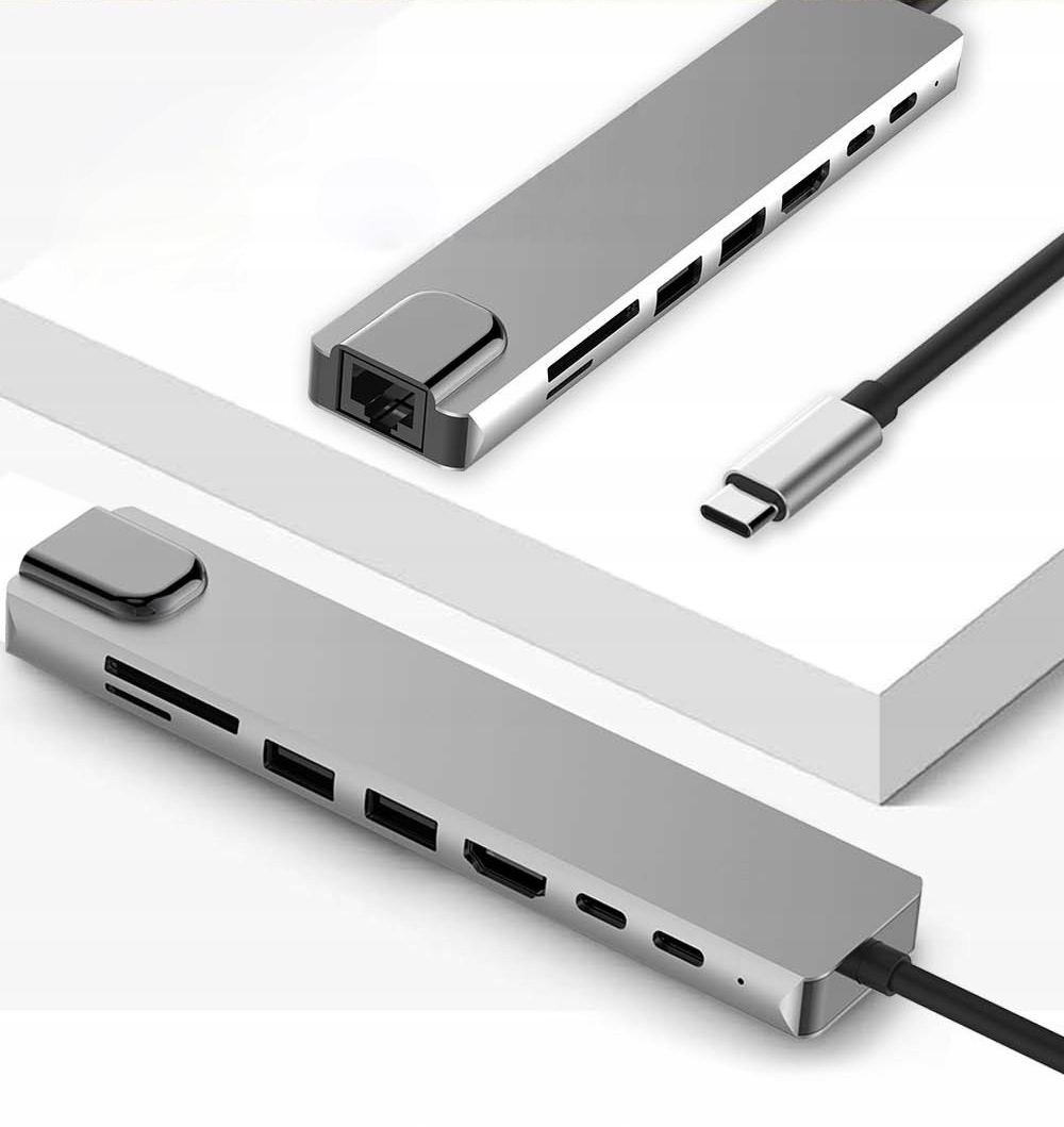 USB HUB typC 3.1 Thunderbolt 3 HDMI 4K RJ45 SD TF Marka Novaza Tech