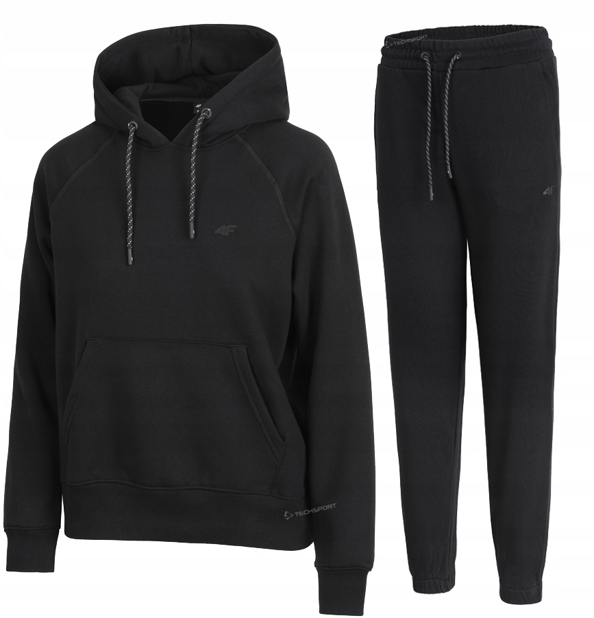 4F Damski Dres Bawełna Komplet Bluza Kangurka Spodnie rozm L