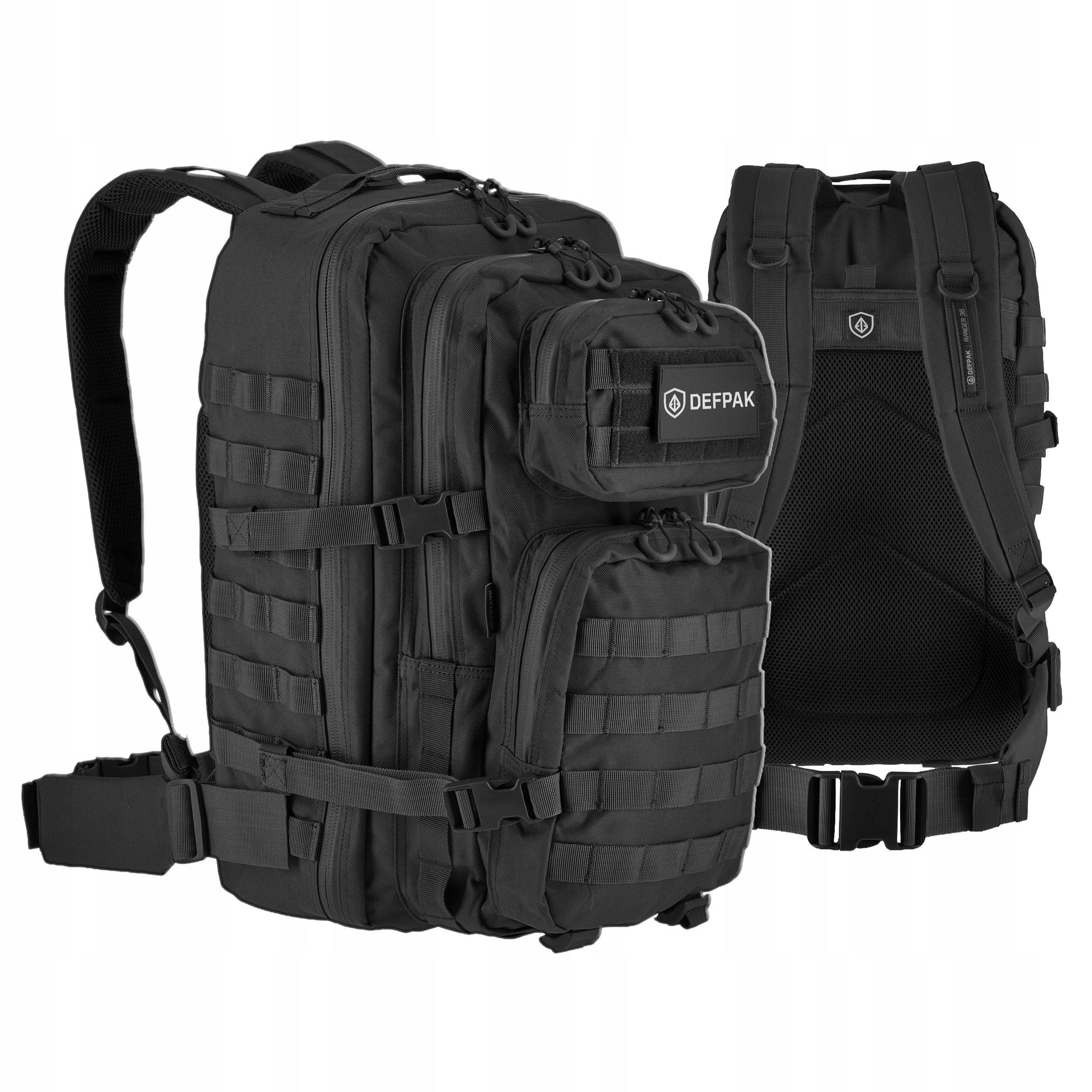 Plecak wojskowy militarny taktyczny Defpak Ranger Molle 600D czarny 36 L