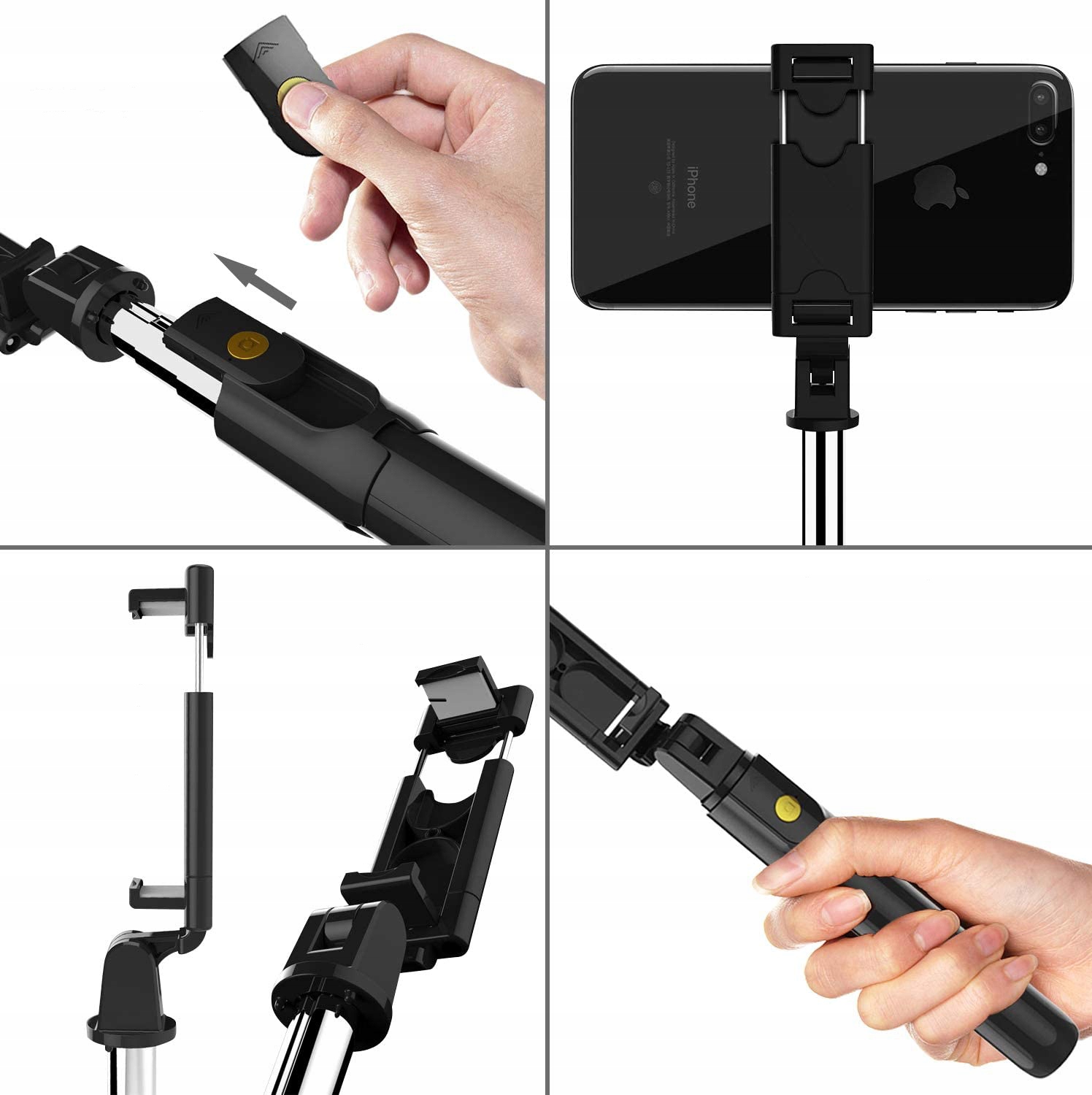 KIJEK DO SELFIE TRIPOD STATYW PILOT BLUETOOTH Kolor czarny