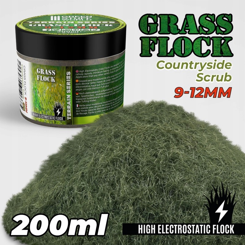 Static Grass Flock 9-12mm Countryside Scrub 200 ml