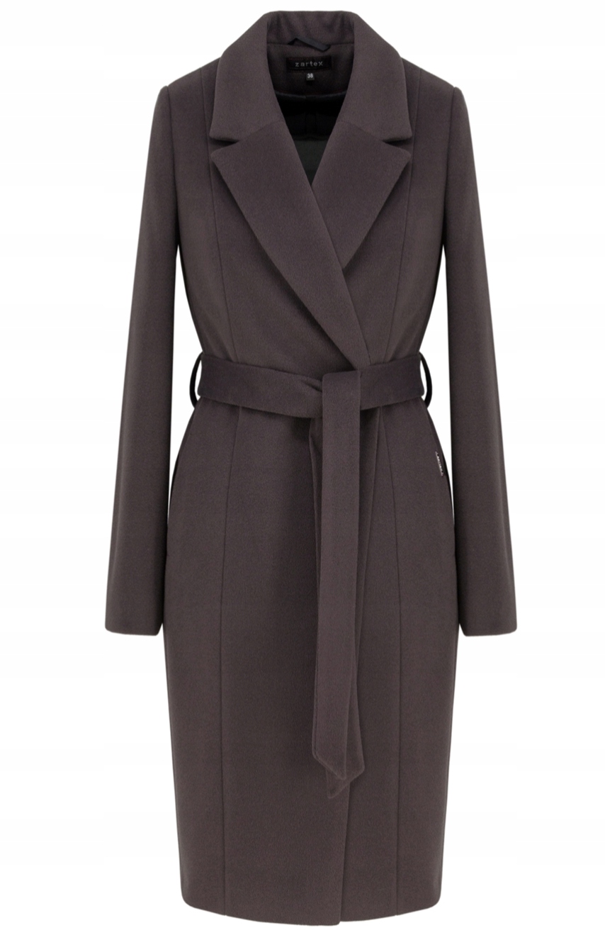 Dámský podzimní zimní kabát z alpaky Zartex Martina čokoláda AW25 vel. 42
