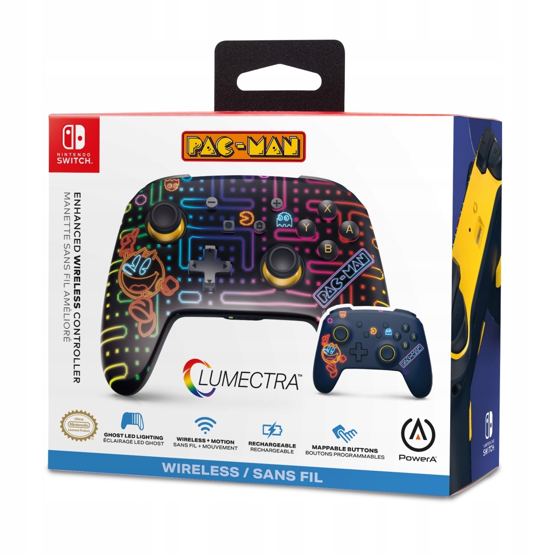 PowerA Switch Bezdrátový ovladač Enhanced Lumectra Pac-man Neon Arcade