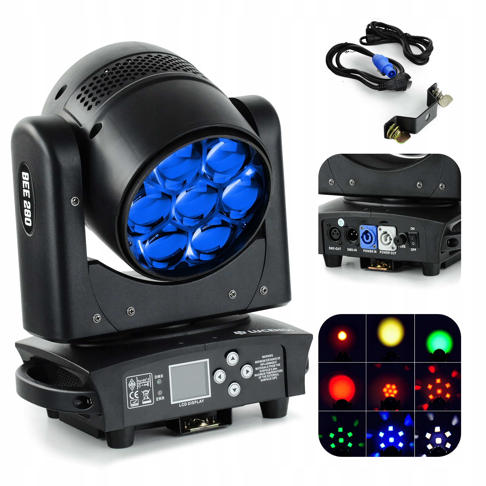 Głowa ruchoma BEE280 7x40W Led Bee Eyes Lucendi