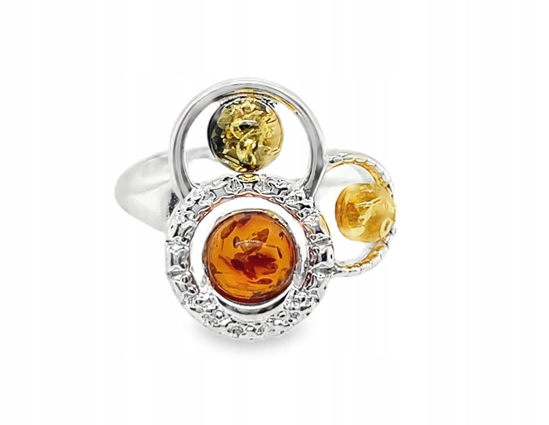 Prstýnek s baltským jantarem, nastavitelný, zelený, Krásný Film