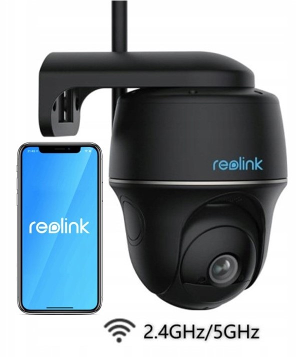 Kamera Reolink Argus Pt 5MP Wifi 2,4 I 5Ghz akumulátor 6000 mAh Usb-c černá