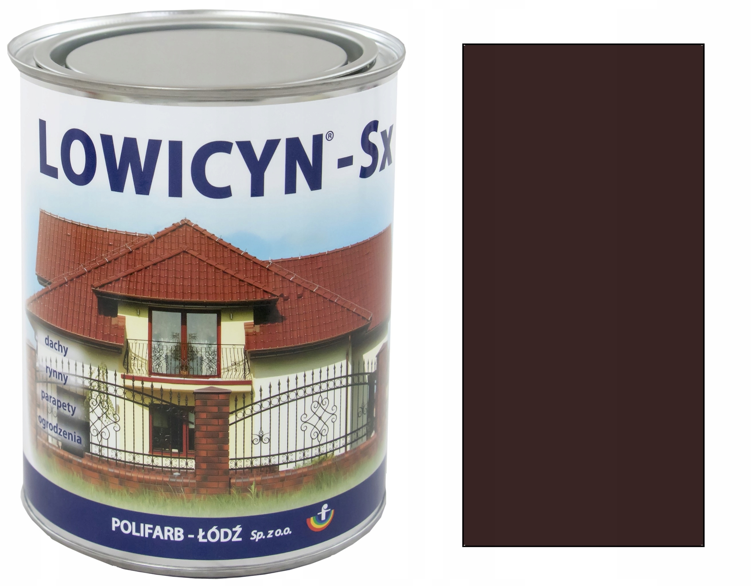 Lowicyn Sx farba na ocynk metal ogrodzeń Brąz Czekolada RAL8017 Połysk 10L