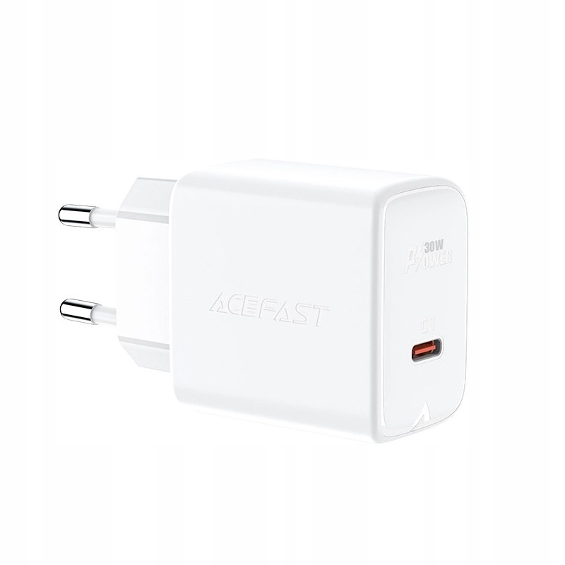 Acefast ładowarka sieciowa GaN Usb Typ C 30W, Pd, Qc 3.0, Afc, Fcp biały (a