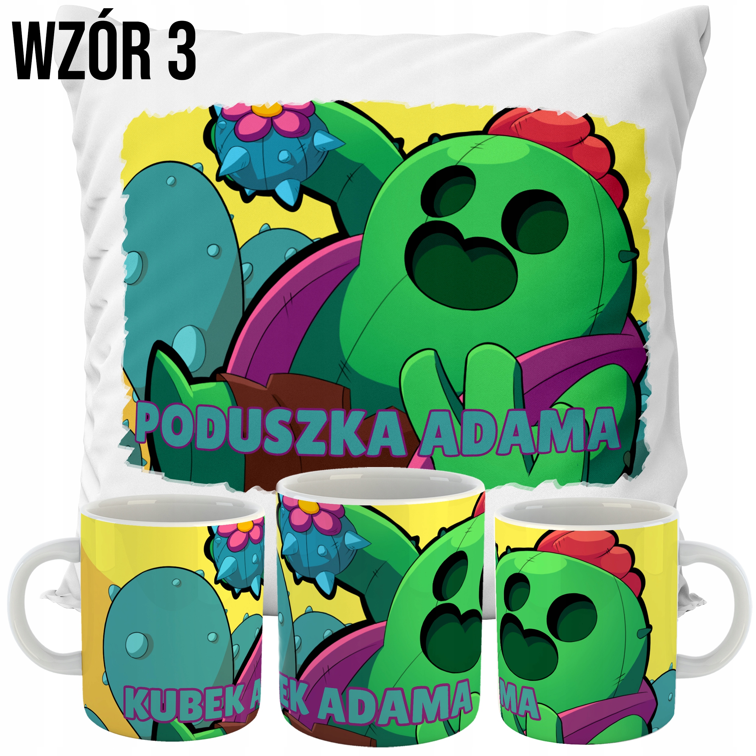 ZESTAW PODUSZKA +KUBEK BRAWL STAR S WZORY Rodzaj dekoracyjna