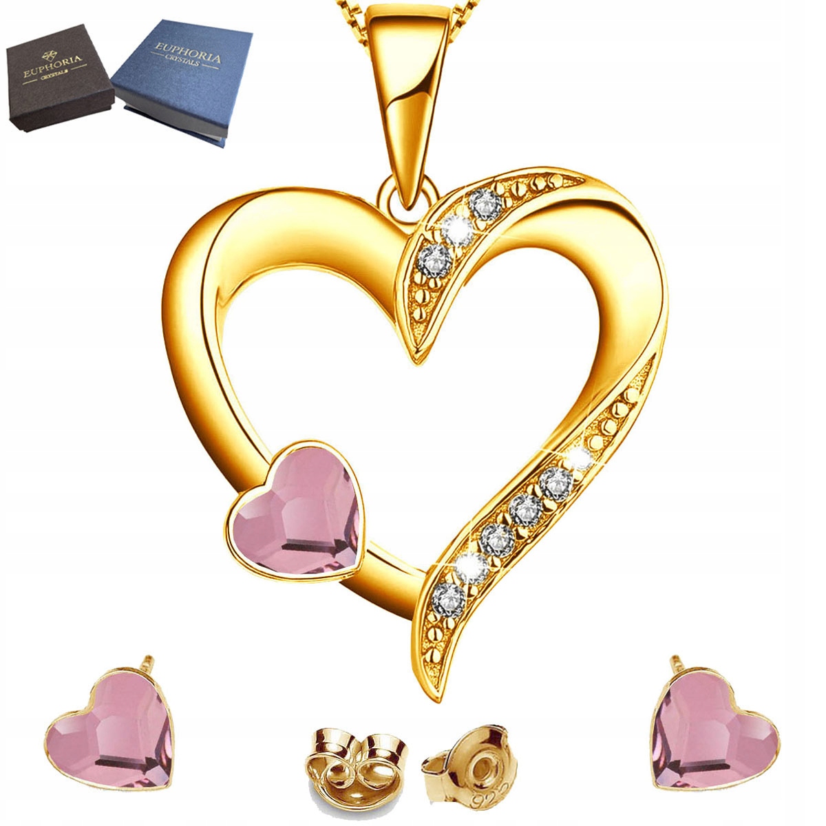 Komplet šperků Zlaté Stříbro 925 Dárek se zirkony pro dámu