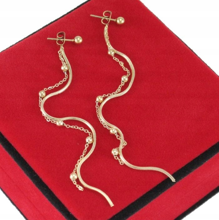 

Kolczyki Żmijki Złote Kulki Double Stal 316 L